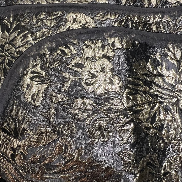 Monique Lhuillier Silver & Gold Brocade Floral Pencil Skirt Size 2 - Picture 4 of 12